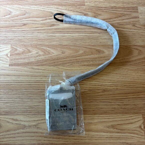 Coach 57311 ID Lanyard Leather Card Case Holder – Black – New With Tags - Picture 4 of 6